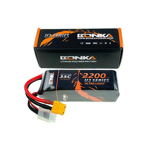 Bonka 2200mAh 11.1V 3S 35C LiPo Battery with XT60 Connector for FPV Drones, UAVs & RC Aircraft
