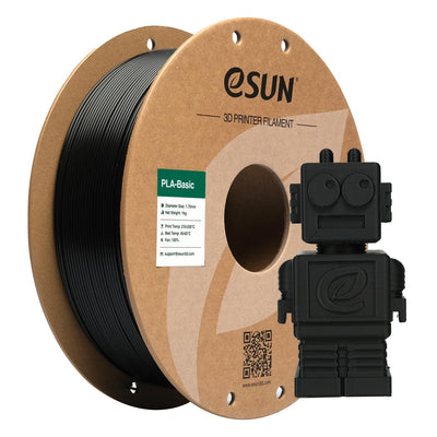 eSun PLA Basic Filament 1.75mm 1kg Roll Black Color - F970780