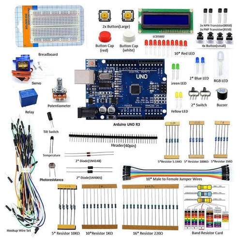 Arduino UNO R3 SMD Starter Kit with LCD1602 Display Electronics Project Kit for Beginners - F8686