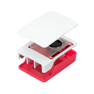 Official Raspberry Pi 5 ABS Case Red and White With Active Cooling Fan