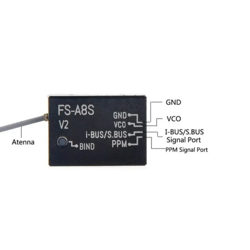 FlySky FS-A8S Mini 8 Channel Receiver 2.4GHz AFHDS 2A RC Receiver Buy Online in India