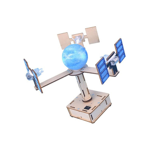 DIY Wooden Electric Satellite Kit for Kids & Students | STEM Science Project Model | Educational Electronics Learning Kit - F630650