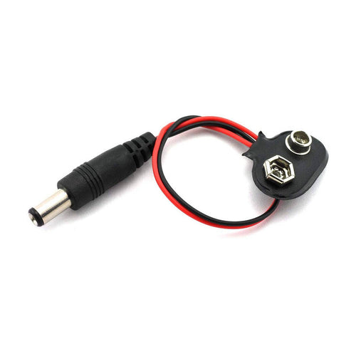 9V Battery Snap Connector with Male DC Barrel Jack for Arduino & DIY Projects - F2009