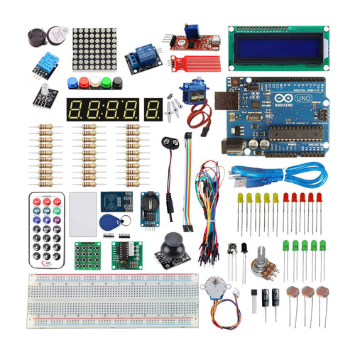 Arduino Compatible Starter Kit with 7-Segment Display, Breadboard & Jumper Wires - F07860