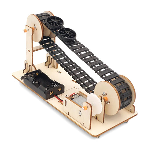 DIY Wooden Electric Conveyor Belt STEM Kit for Kids Build Your Own Educational Science Model Toy