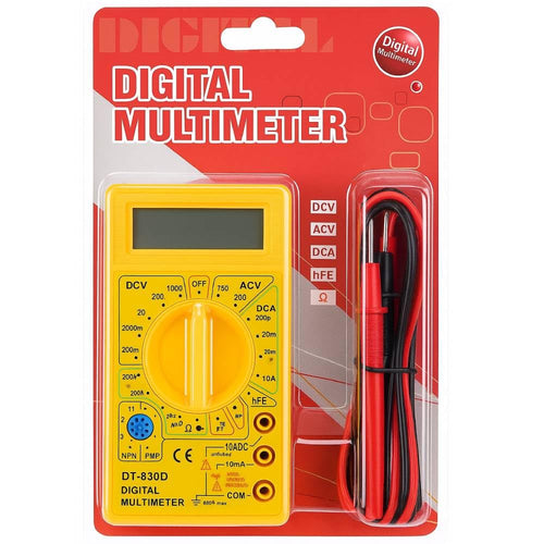 D830D Digital Multimeter LCD AC/DC Voltage Current Tester with Continuity & Resistance Measurement