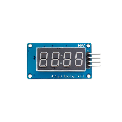 TM1637 4-Digit 7-Segment LED Display Module with 2-Wire Serial Interface for Arduino, ESP32 & Raspberry Pi